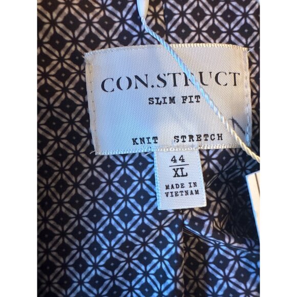 NWT Con.Struct Silvadur Slim Fit Knit Stretch Blazer XL Black Polyester Spandex - Picture 2 of 8